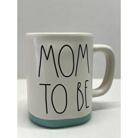 Rae Dunn MOM TO BE Coffee Mug Light Mint and White Baby Shower - Picture 1 of 4